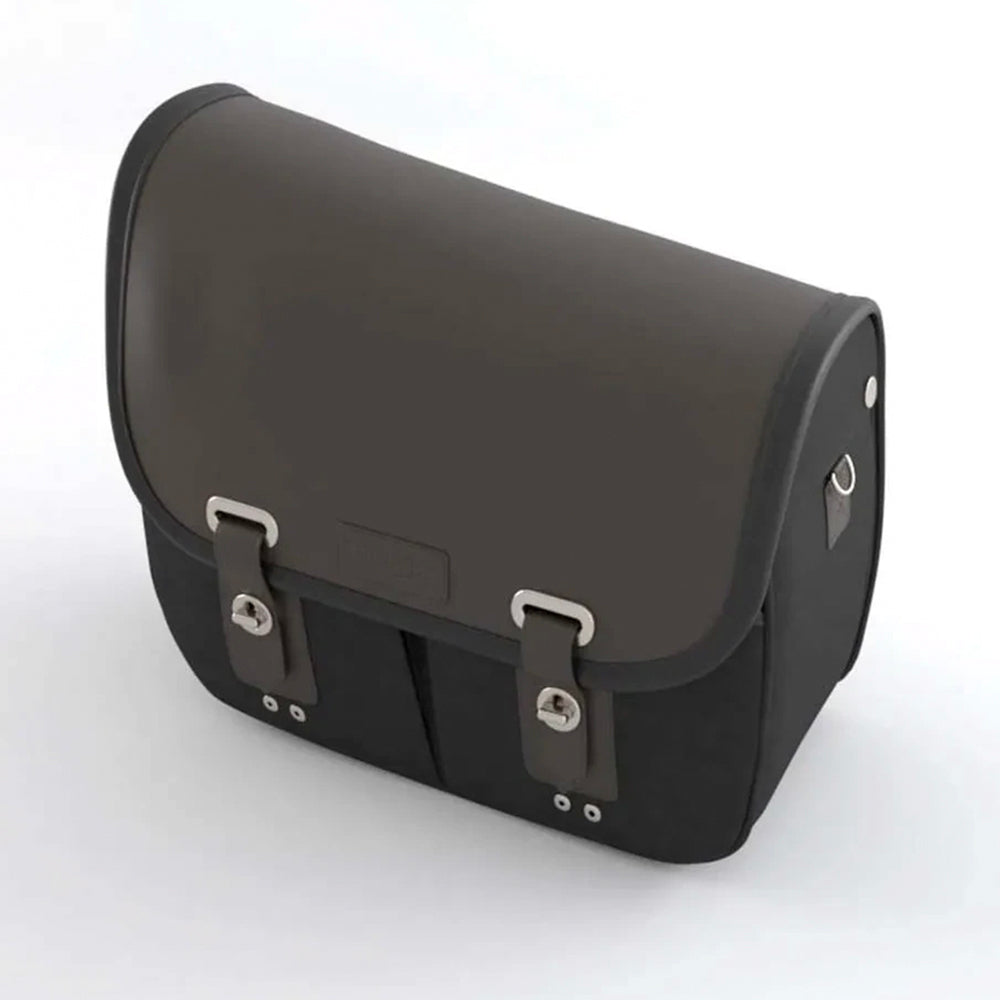 Black Waxed Cotton Left Pannier