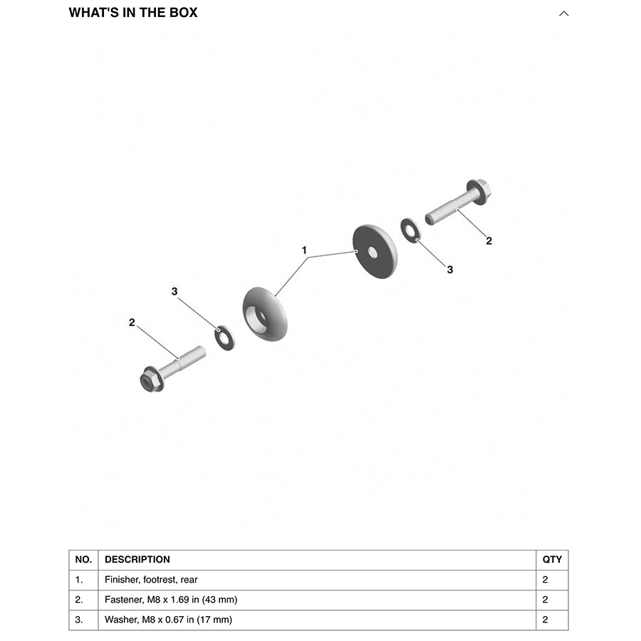 Solo Rider Passenger Rear Footrest Finisher