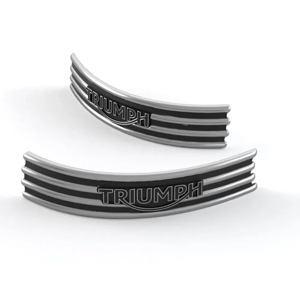 Vintage 4 Bar Tank Badge with Chrome Finish