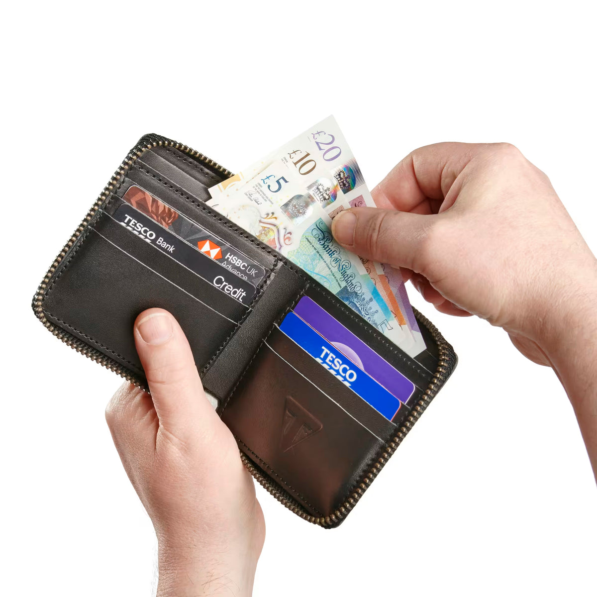 Triumph Leather Square Zip Wallet