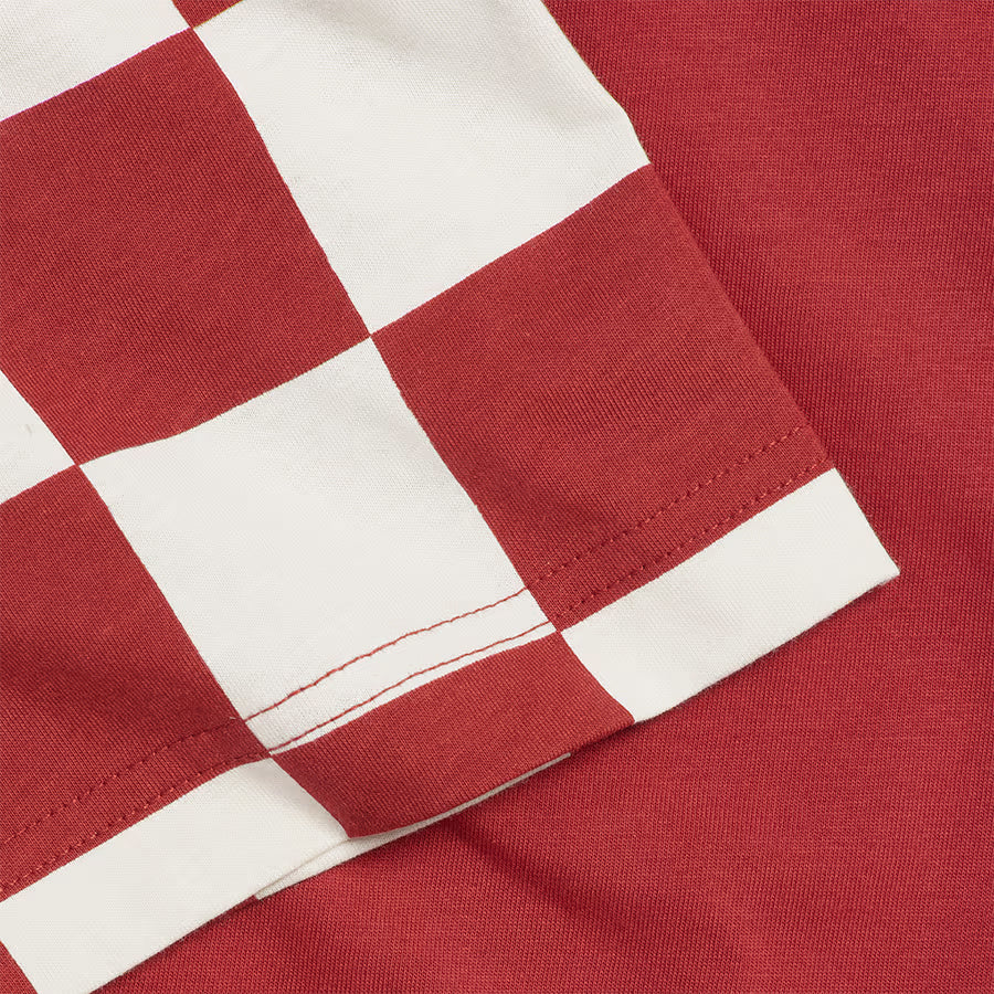 Preston Checkerboard Sleeve Tee - Red