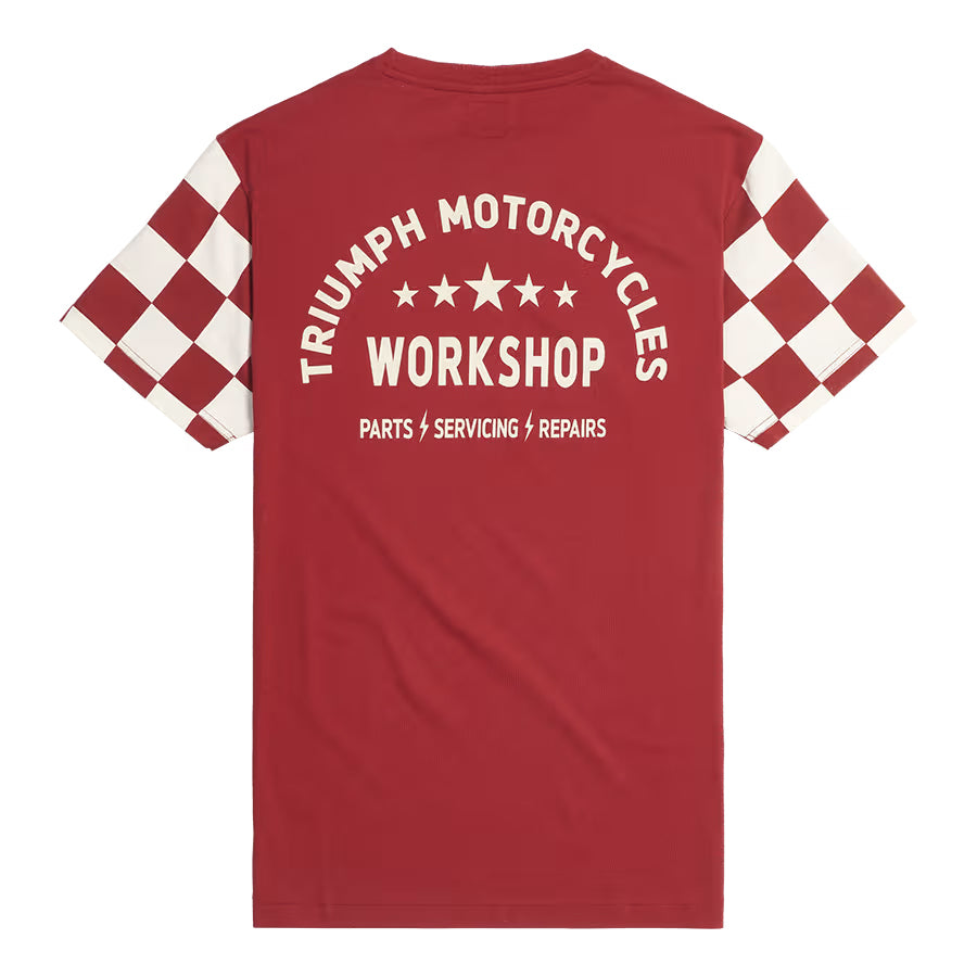 Preston Checkerboard Sleeve Tee - Red