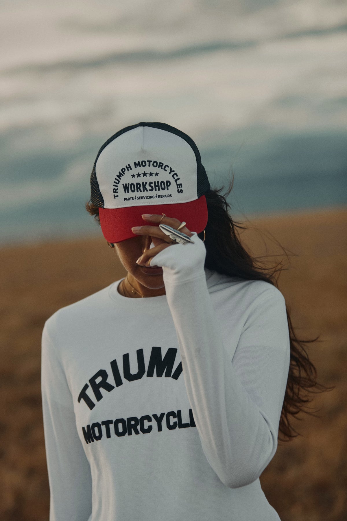 Workshop Trucker Cap - White w/ Red