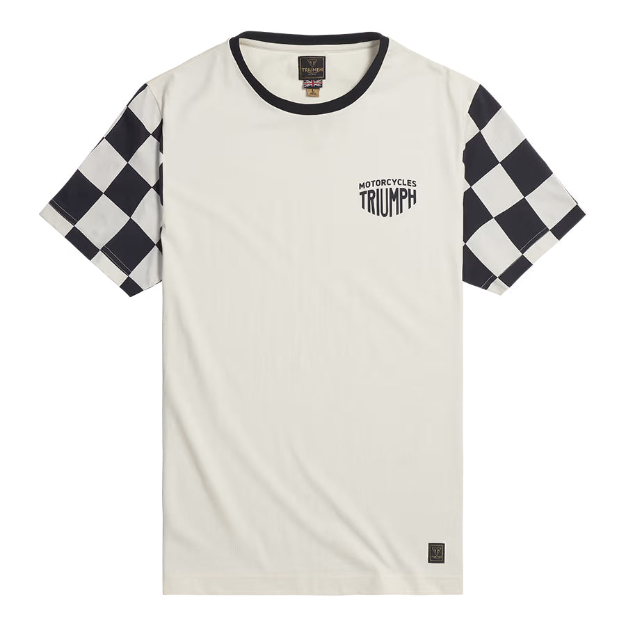 Preston Checkerboard Sleeve Tee - Bone