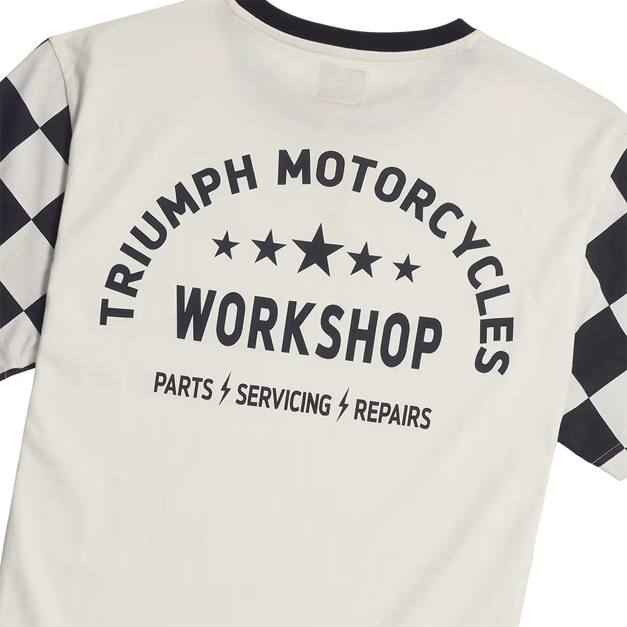 Preston Checkerboard Sleeve Tee - Bone