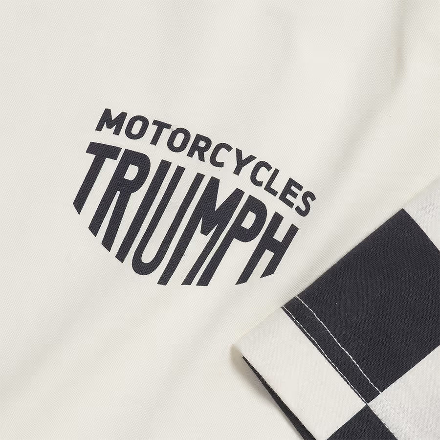 Preston Checkerboard Sleeve Tee - Bone