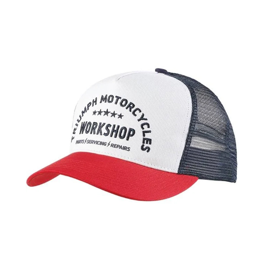 Workshop Trucker Cap - White w/ Red