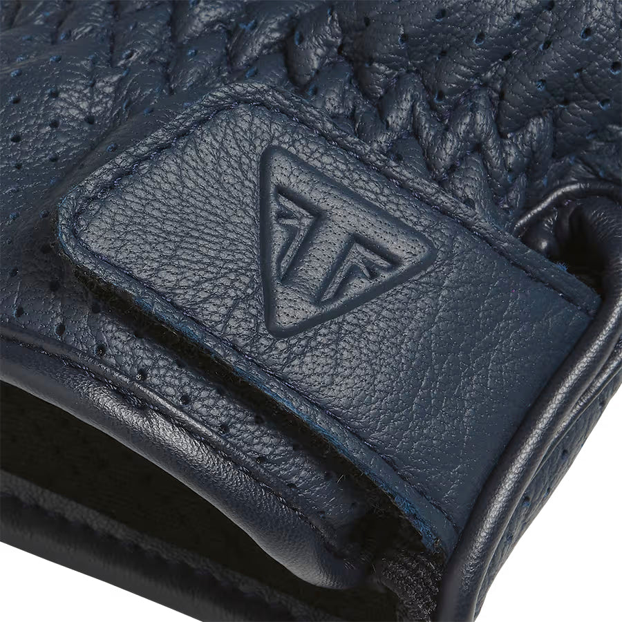 Cali Perforated Leather Gloves - Blue