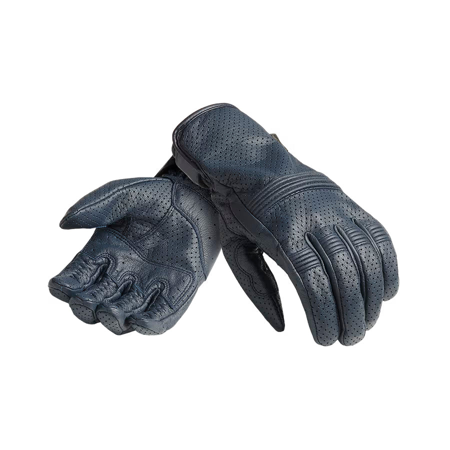 Cali Perforated Leather Gloves - Blue