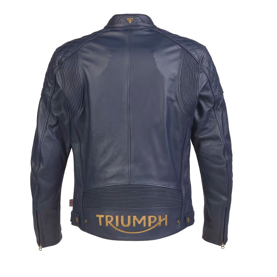 Braddan Leather Motorcycle Jacket - Blue