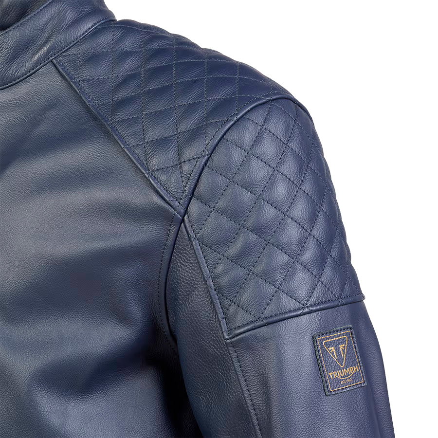 Braddan Leather Motorcycle Jacket - Blue