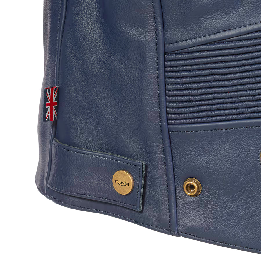 Braddan Leather Motorcycle Jacket - Blue